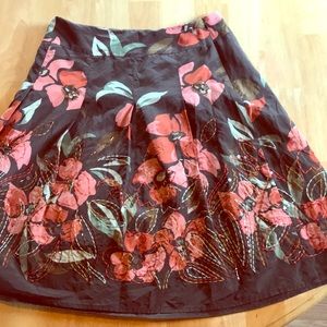 Talbots Size 8 Knee-Length Dark Brown Skirt